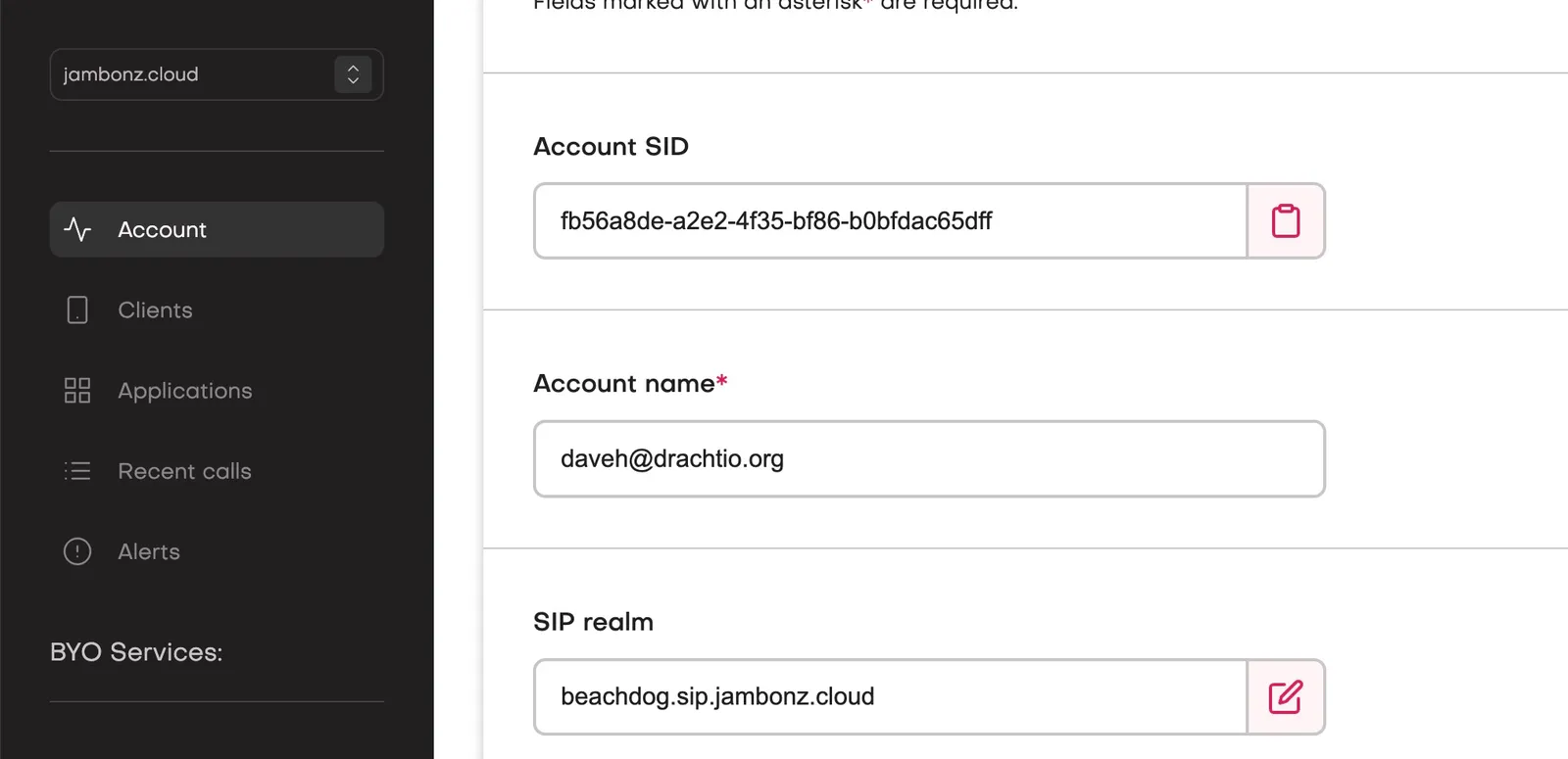 Finding sip realm value