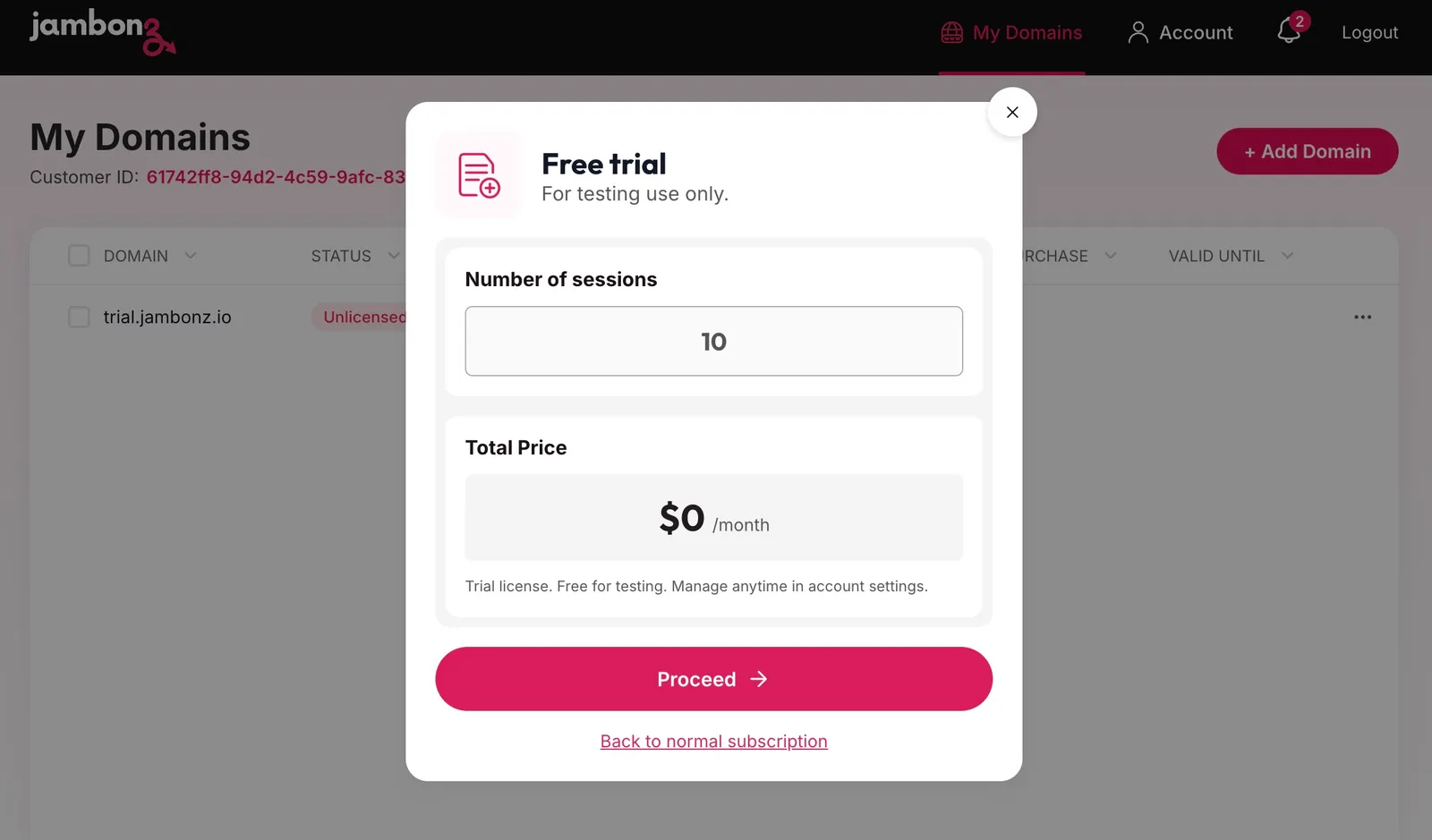 Trial license request form Free trial license form